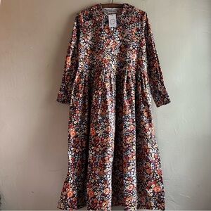 Emy&Pears floral long sleeve button up dress